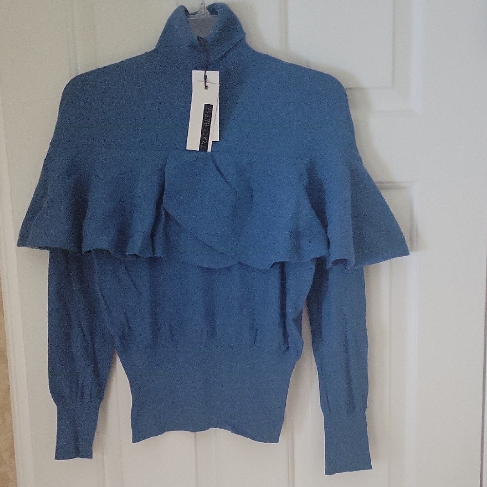 NEW! Tracy Reese flounced turtleneck sweater.